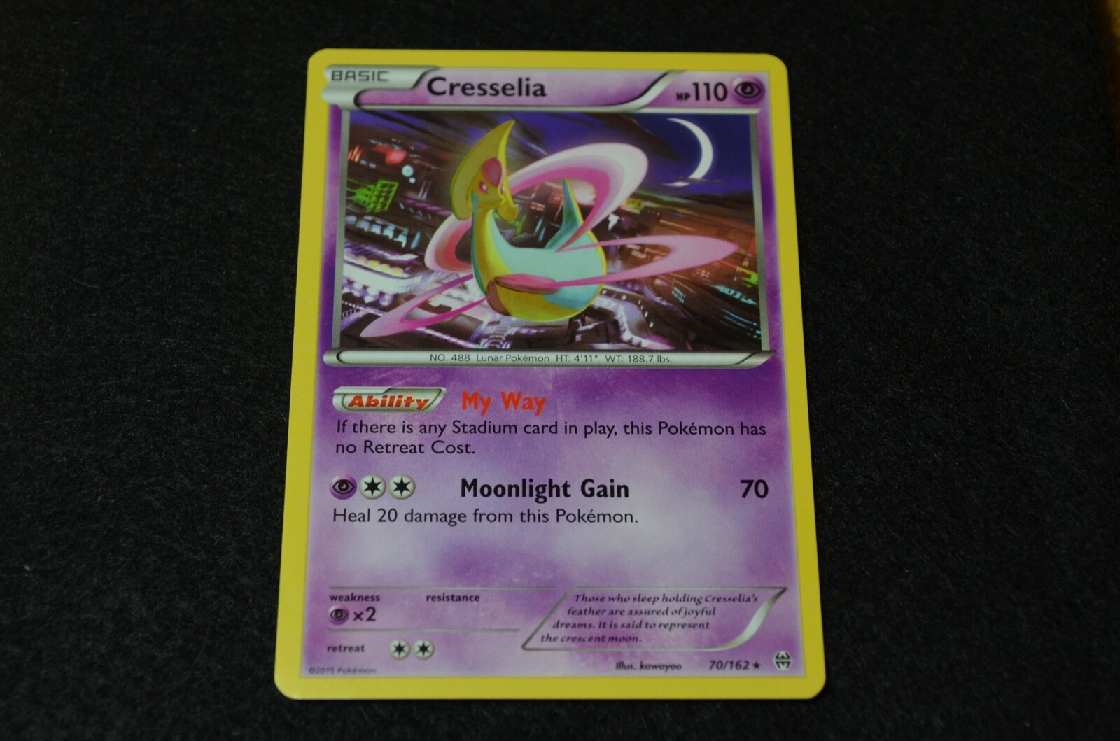 Pokemon CRESSELIA RARE XY BreakThrough 70/162 NM/Mint PACK FRESH