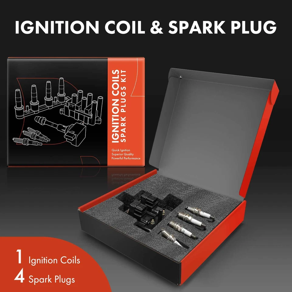 Ignition Coil & 4x Iridium & Platinum Spark Plug Kits for Mazda Miata 1999-2000 - Image 2 of 4