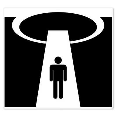 UFO Abduction Funny car bumper sticker 4'' x 4''