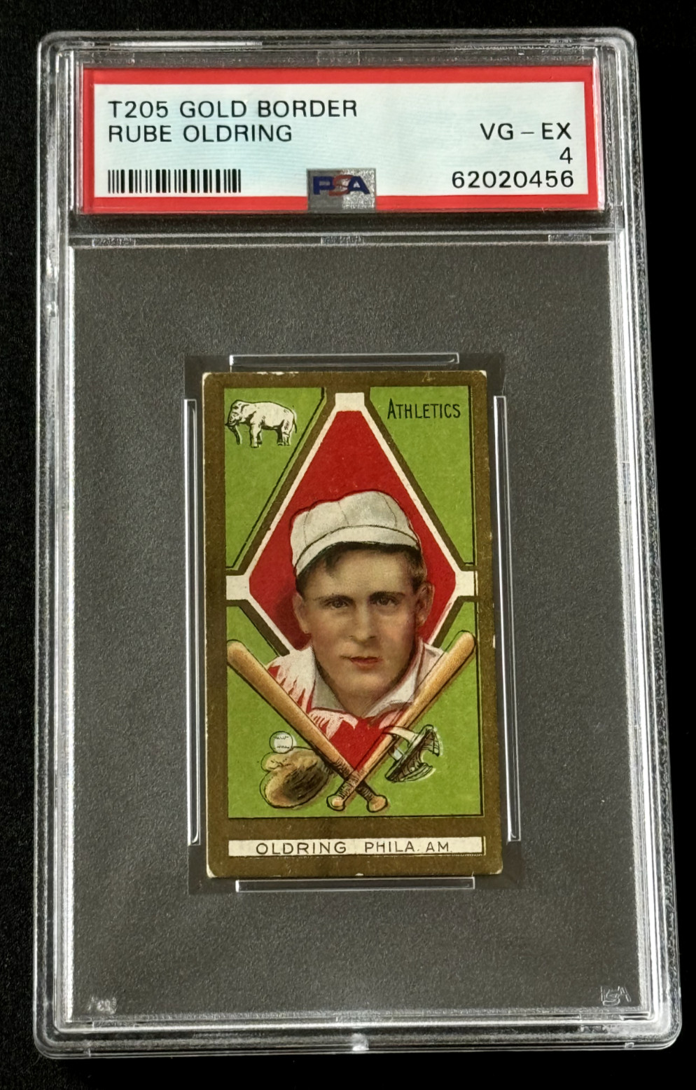 1911 T205 Gold Border Rube Oldring PSA 4 VG-EX Piedmont Philadelphia Athletics