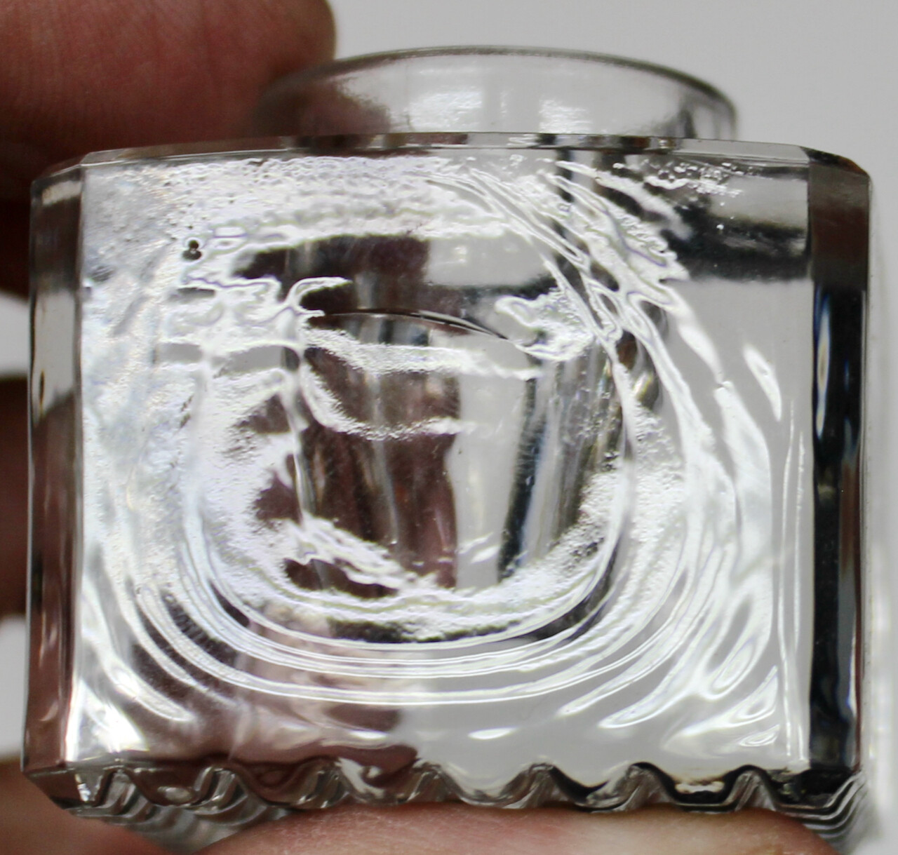 Original Vintage Glass Inkwell w/Glass Stopper eBay