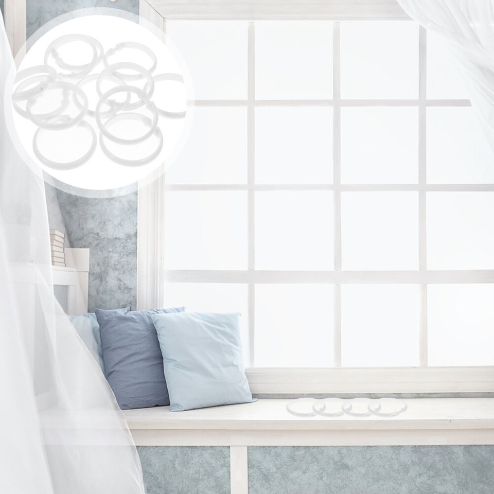 12 Pcs Shower Curtain Hook Clear Hooks Rack Hangers Rod Drapes eBay