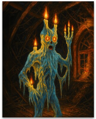 The Haunted Mansion Candle Man Poster or Canvas Wall Art Framed or Unframed