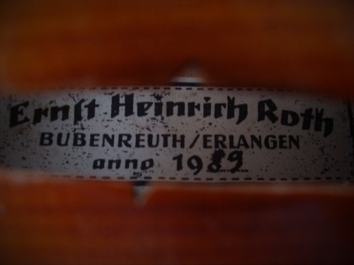 Old violin lab. "E. H. ROTH ERLANGEN 1989" - Alte Geige - Bild 10 von 19