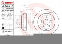 2X Brembo 08.B605.11 Bremsscheibe FüR Hyundai KIA
