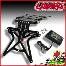 KIT COMPLETO PORTATARGA AERO-X + LUCE TARGA LED BRILLANTI UNIVERSALE MOTO