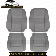 2015-2020 Fits Ford F150 Driver/Passenger Top/Bottom Cloth Seat Covers Gray
