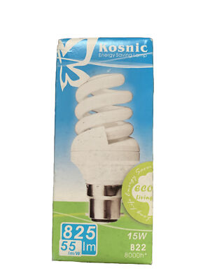 Kosnic ECO15SP2/B22-827 Energiesparspiralbirne 15 W BC 2700K 2ER-Pack
