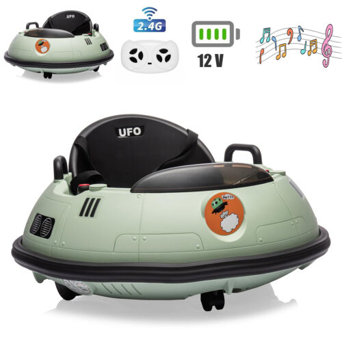 Kids Ride On Bumper Car Toys Gifts 12V Electric+Remote Control+Music, 360° Spin