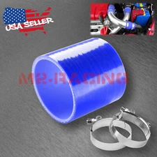 3" Silicone Hose Adapter Transition Blue Coupler Pipe Connector + T Clamp Intake