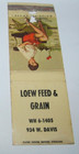 Matches Matchbook Cover Loew Feed & Grain Sexy Girlie Girl Secretary — photo 1