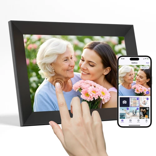 10-Inch Digital Smart Picture Frame with WiFi  HD IPS Screen  16GB Storage Black - Bild 1 von 8