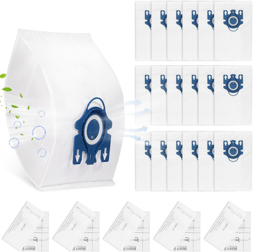 20 Bolsas Para Aspiradora Miele Complete C1 Serie K98 - Filtro Antialérgico, Máxima Succión