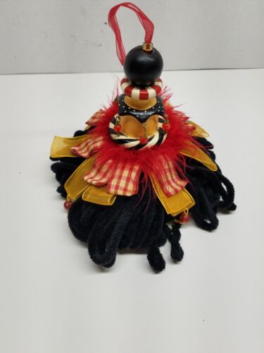 Black Tassel from Silvestri Kelly Paulk Collection Yellow Finial Red Feathers - Picture 2 of 9