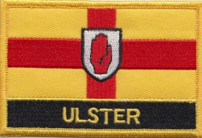 Patch Ricamata Termoadesiva Bandiera Irlanda Del Nord Ulster, 7 X 4,5 Cm, 100% Poliestere