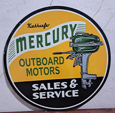 Mercury Sales Service Porcelain Enamel Sign 30 X 30 Inches 2 Sided