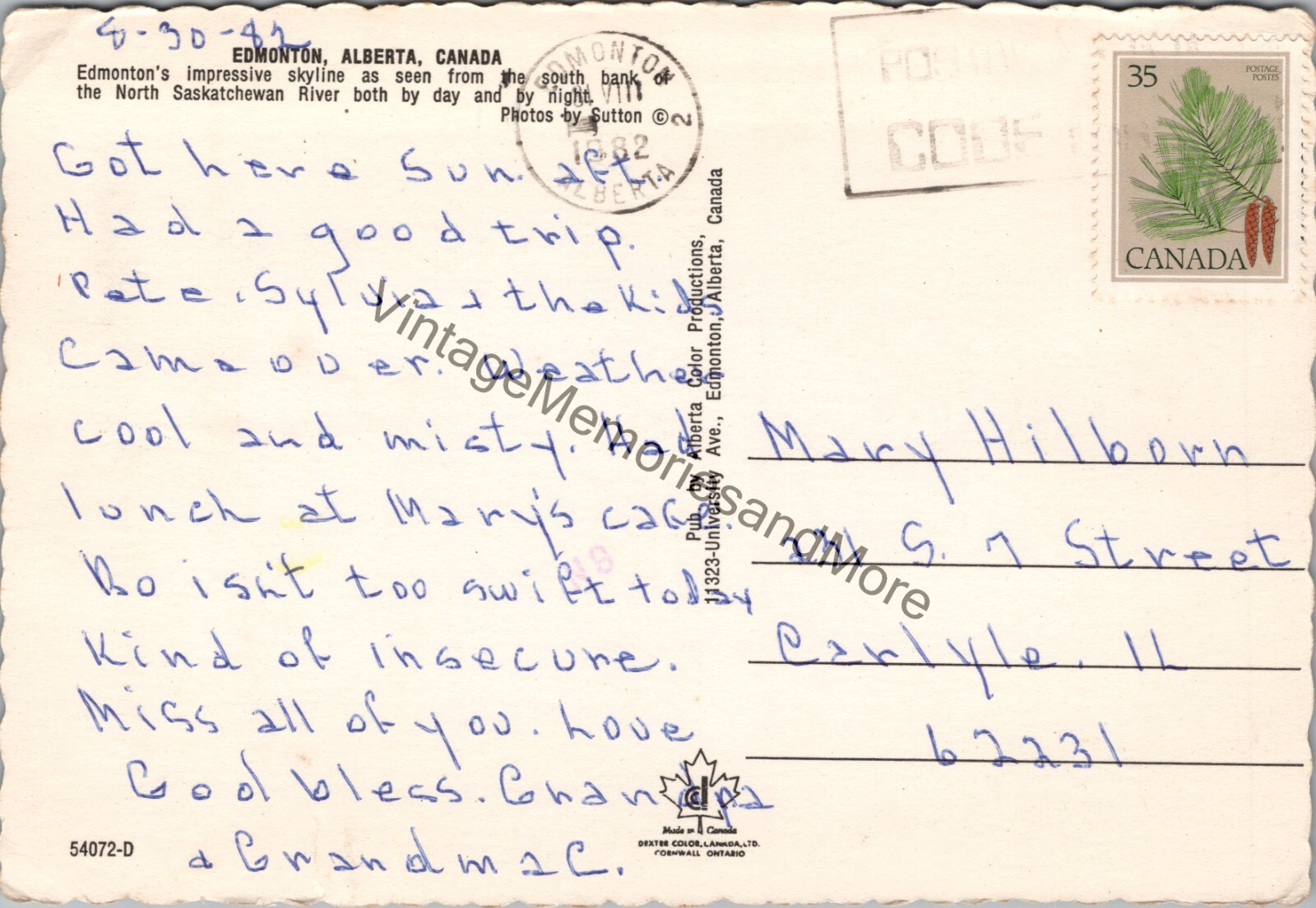 Greetings from Edmonton Alberta Canada Postcard PC352 eBay