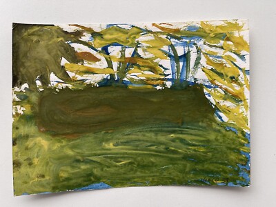 Kindheit Kunstwerk Gemälde Kunst Abstrakt Original Gouache auf Papier 1998 Jahr