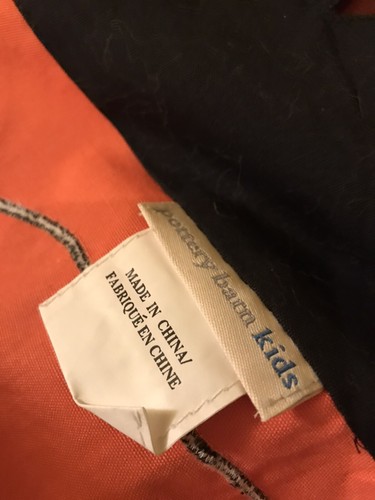 Pottery Barn Kids Tablecloth 66"x66" Rectangular Halloween Cotton Orange & Black - Picture 6 of 8