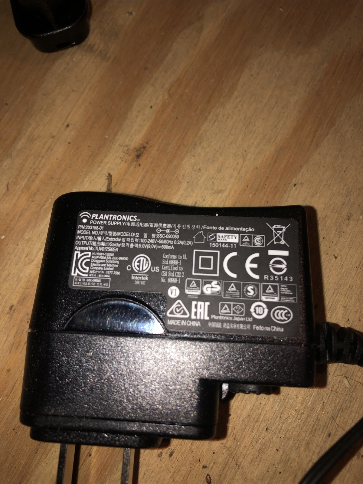 NEW Genuine Plantronics SSA-5W 090050 AC Adapter 9V 500mA 0.2A - Foto 3