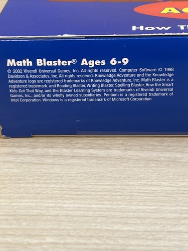 Math Blaster Knowledge Adventure PC Game Windows 95 98 Teaching 2002 Sealed - Picture 4 of 6