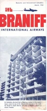 Braniff International Airways timetable 1952/03/01
