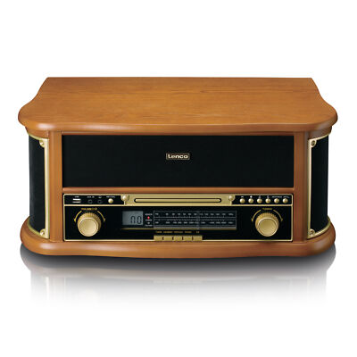 Classic Phono TCD-2551WD - Holz-Plattenspieler im Retro-Design mit Bluetooth , A
