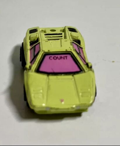 Micro Machines Lamborghini Countach (Galoob 1986) Neon Yellow Pink - Picture 3 of 5