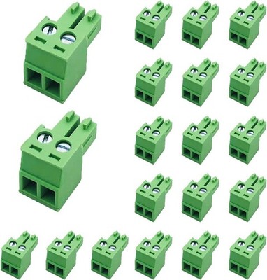 20 PCS 3.81mm 2 Pin Phoenix Type Quick Connector PCB Scre Size: 2 Pin (20 PCS)