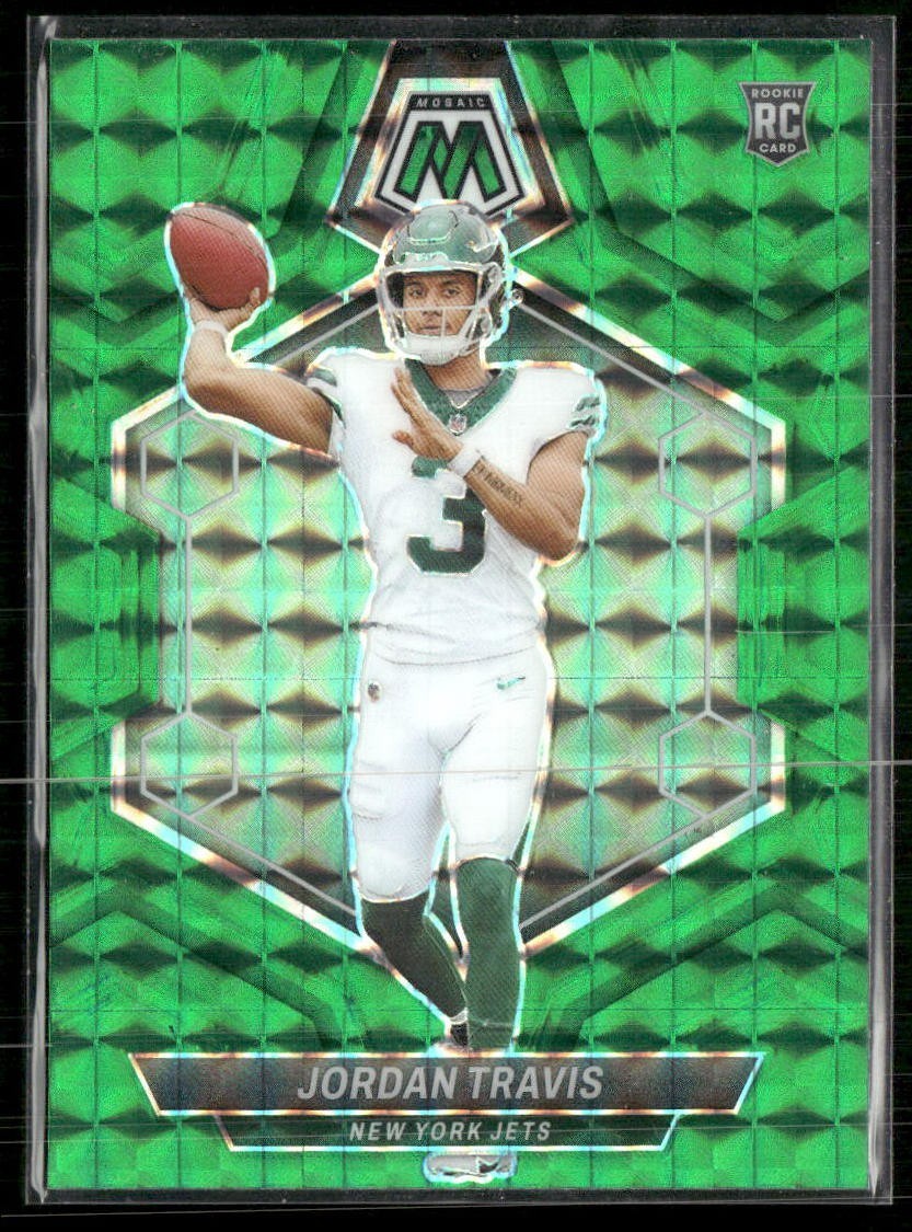 2024 Panini Mosaic - Rookies Jordan Travis #395 Green Mosaic Prizm (RC)