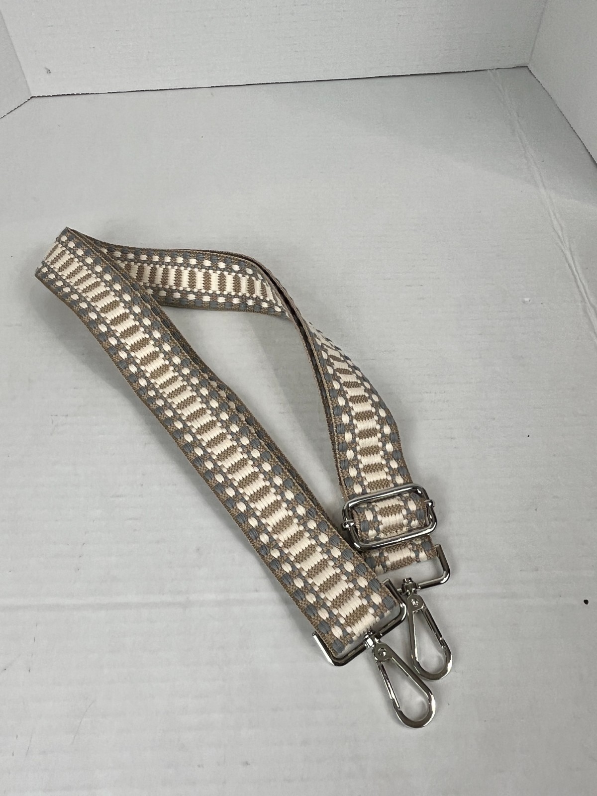 Interchangeable strap, adjustable, 1.5" wide, sil… - image 1