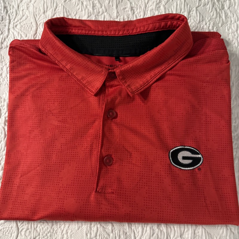 Nike Golf Dri-FIT Georgia Bulldogs Polo Shirt Mens XL Red NCAA UGA