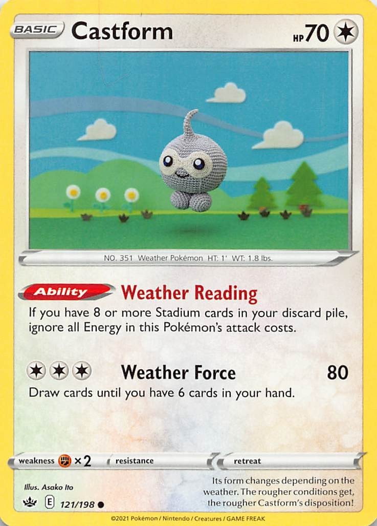 Castform 121/198 Swsh06: Chilling Reign Common Regular Near Mint