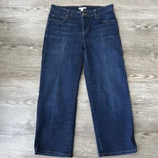 Eileen Fisher Wide Leg Crop Jeans Womens 2 Dark Wash Organic Cotton