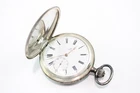 Omega .875 Silver Full Hunter Hand Wind Pocket Watch Working