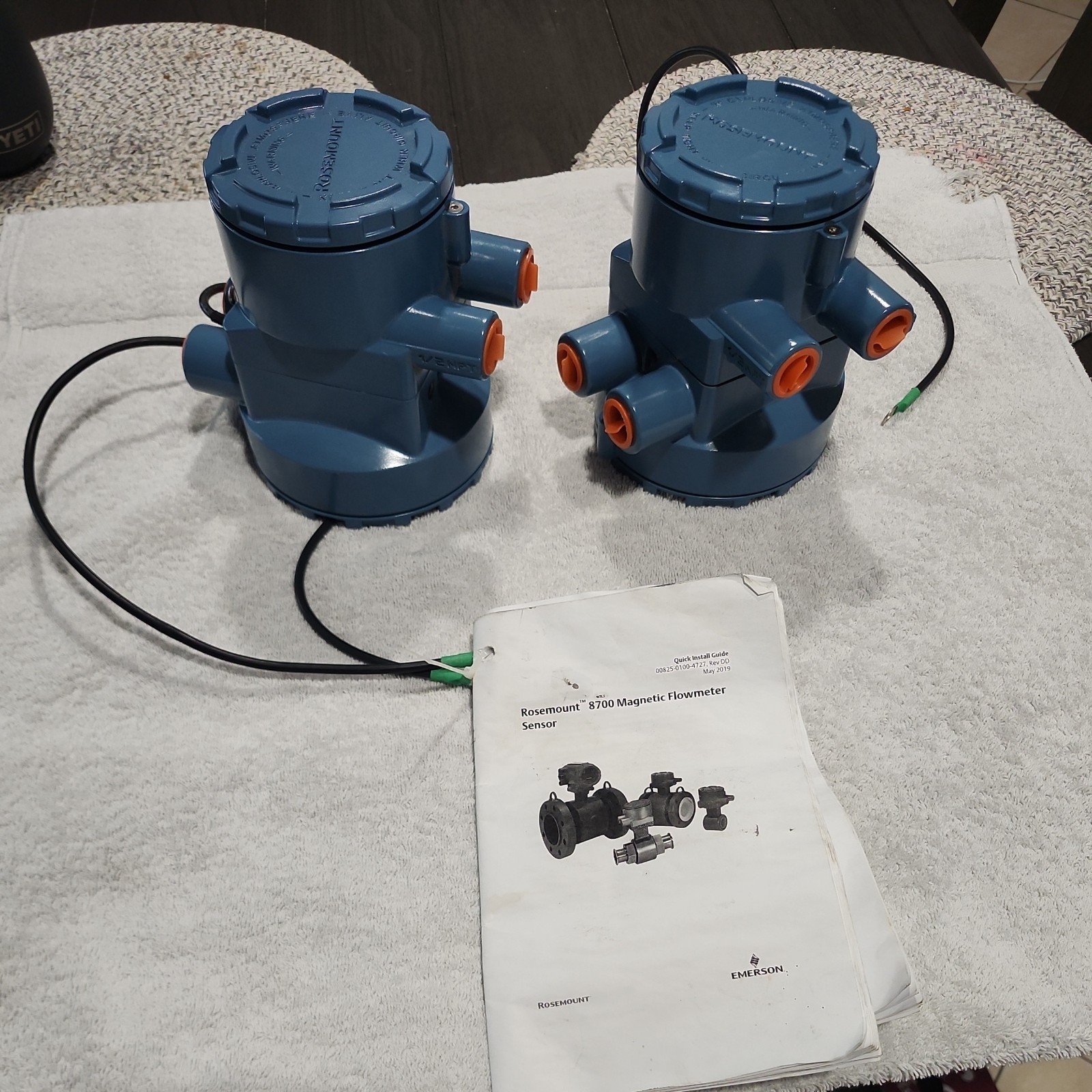 SET OF 2 ROSEMOUNT 08712-0571-0012 Magnetic Flowmeter Sensor & transmitter