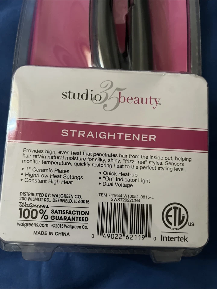 Plancha plancha de pelo Studio 35 Beauty 1" placas de cerámica nueva en paquete Foto 3 de 4
