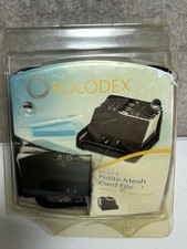 Rolodex Black Petite Mesh Business Card File Holder Vintage 2006 CSB77656