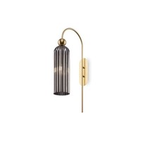 Wandleuchte Glas Metall Gold Grau Schlafzimmer T:26,5 Cm E14 Wandlampe Blendarm