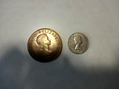 1967 PENNY ELIZABETH ll DEI GRATIA REGINA. F. D Coin & 1965 ELIZABETH 6 PENCE