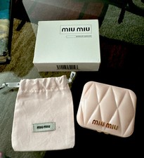 Authentic MIU MIU Makeup Mirror - 3 Piece Set Includes Mirror, Dust Back Box