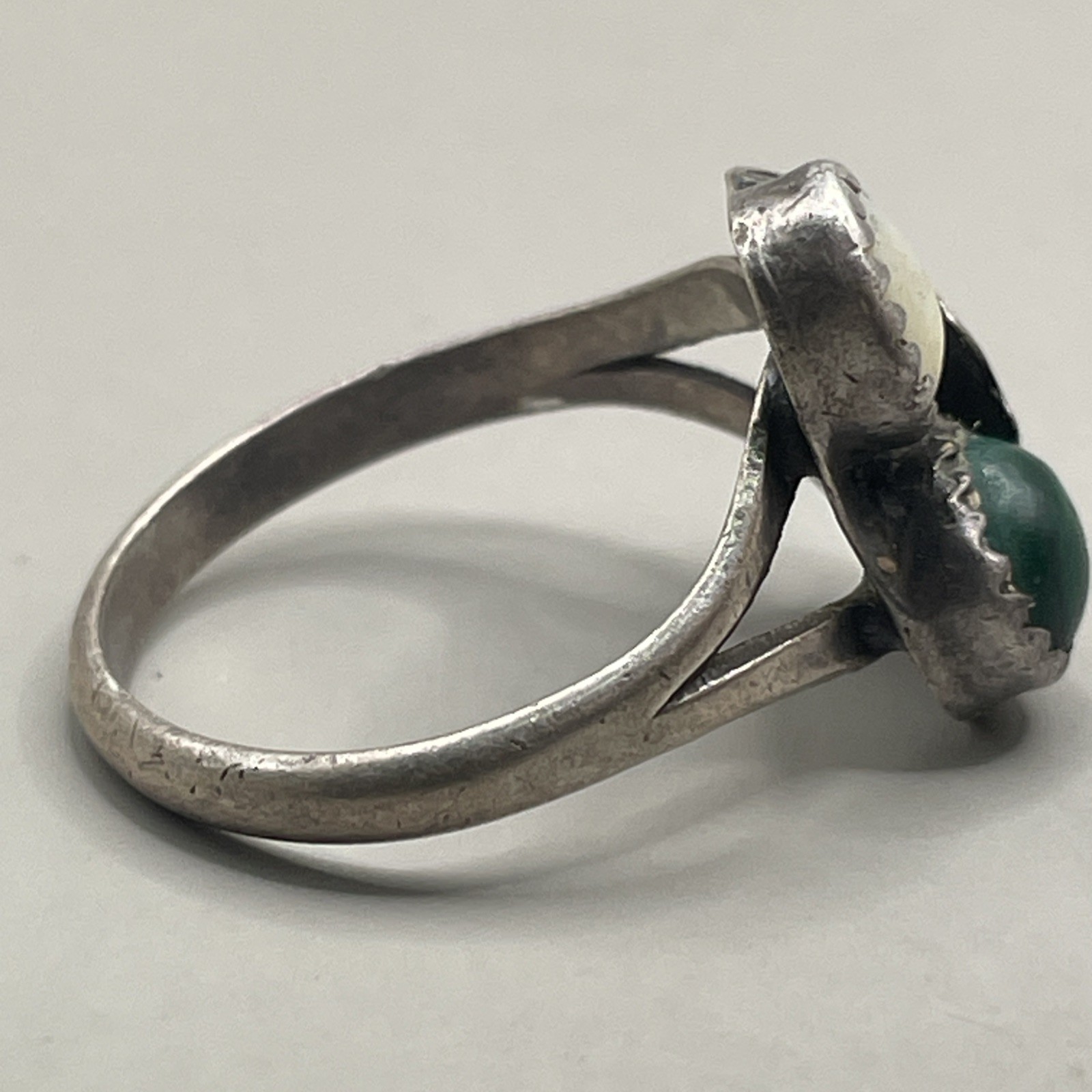 Vintage Multi-Gem Leaf Design Native American Ste… - image 3