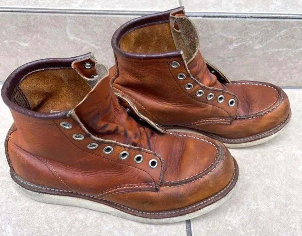 Red Wing Hombres US6 E Irish Setter Moc Botas 8885 Marrón Cuero Genuino Usado - Imagen 4 de 4