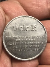 1989 Advertisement Token Doubloon - Welch’s - BOGO Time Savor Stores