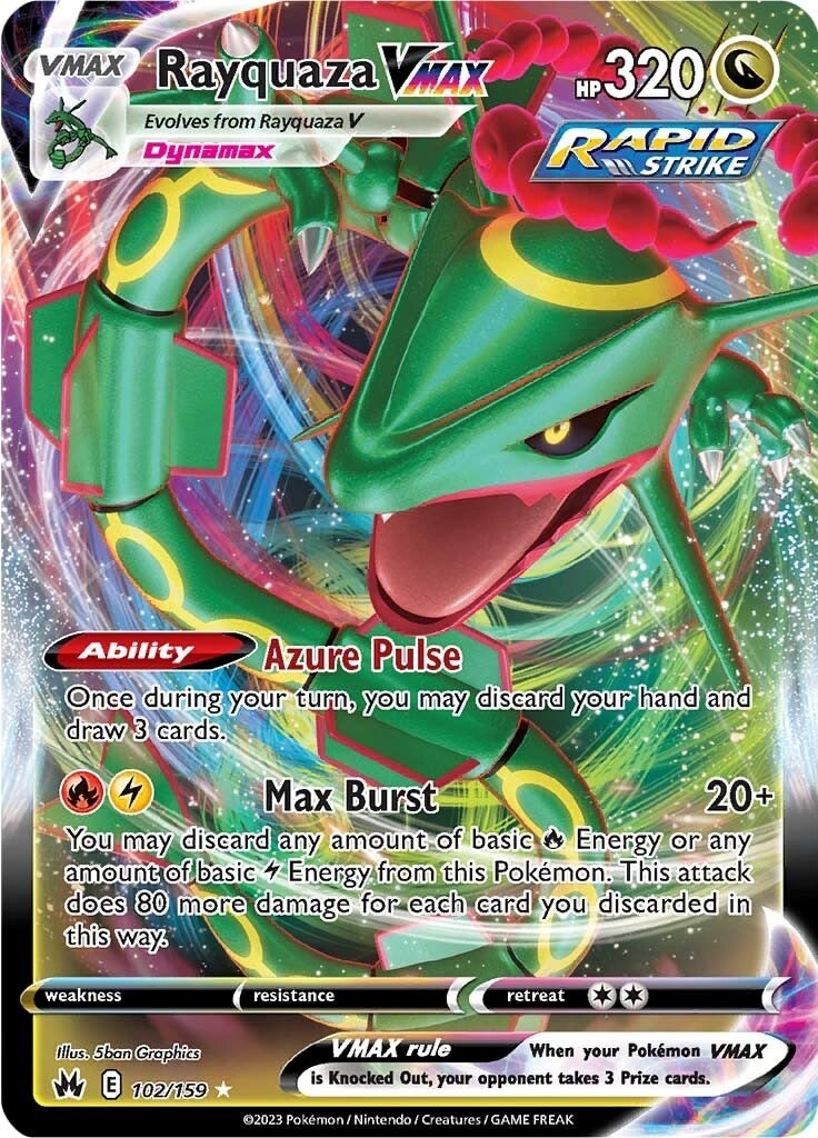 Holofoil Rayquaza VMAX (102) - 102/159 - NM - SWSH: Crown Zenith