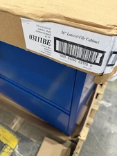 NEW ULINE Lateral File Cabinet - 36" Wide, 2 Drawer, BLUE 03111BE *SHIPS FREE*