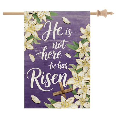 #ad Easter House Flag Lily He Has Risen 28x40 Inch Double Sided Large Holiday Wel... $10.99
