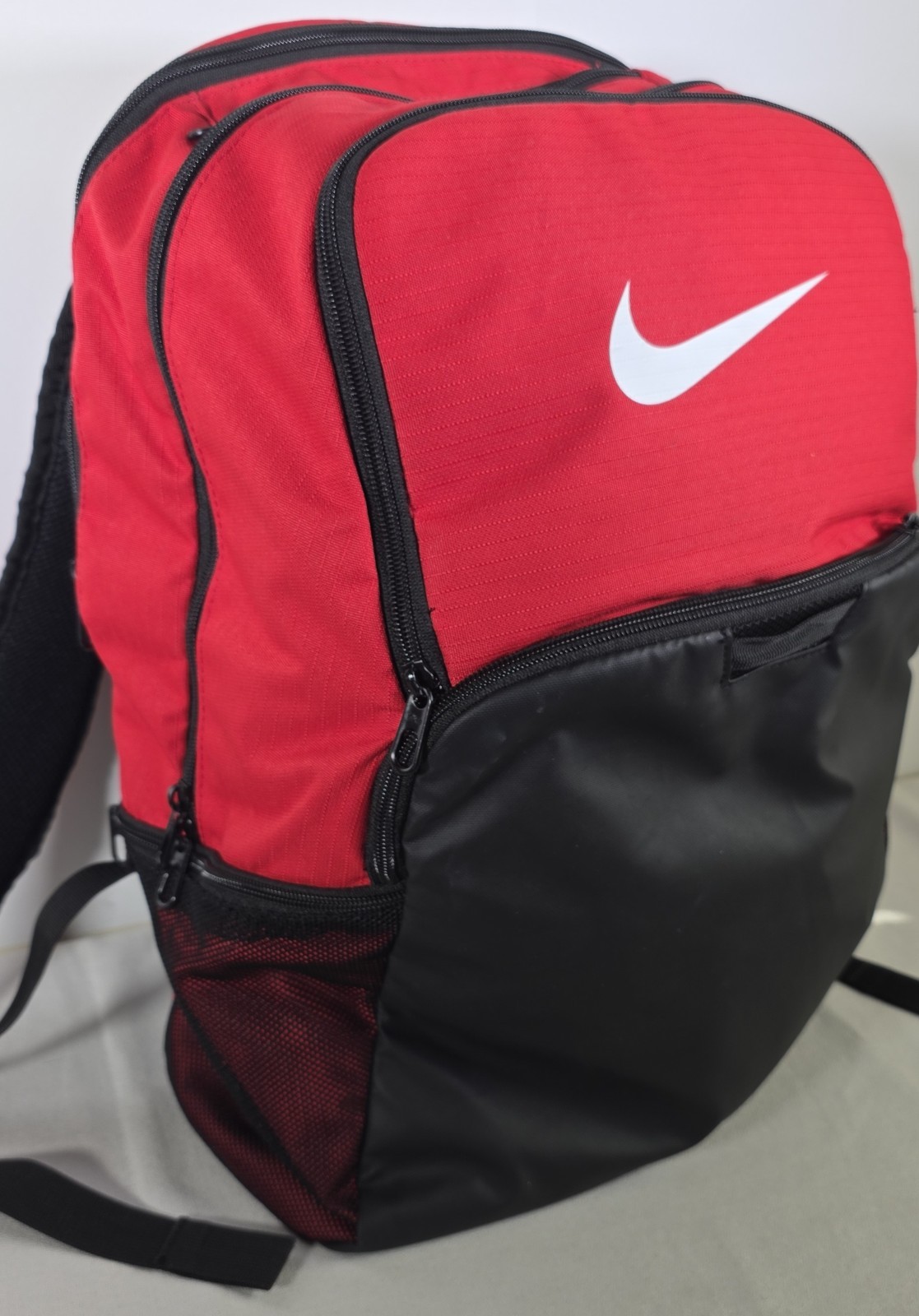 Nike Brasilia XL 9.5 Black and Red Backpack with Multiple Pockets