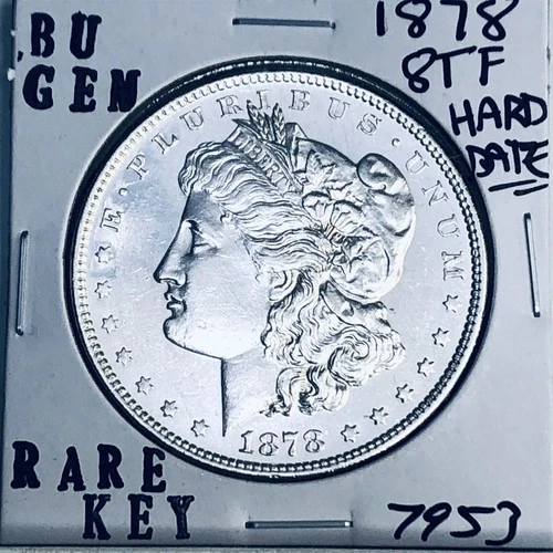 1878 8TF BU GEM MORGAN SILVER DOLLAR UNC MS+++ U.S. MINT RARE KEY COIN 7953