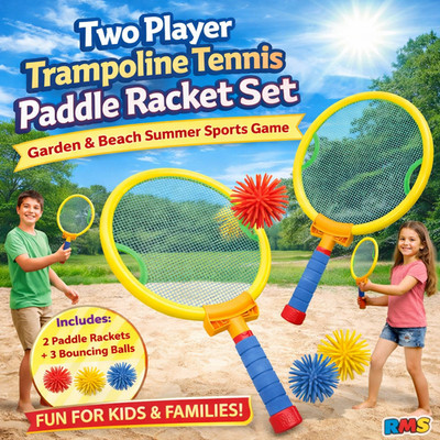 Zwei Spieler Trampolin Tennis Paddelschläger Set Garten Strand Sommer Sport Spiel